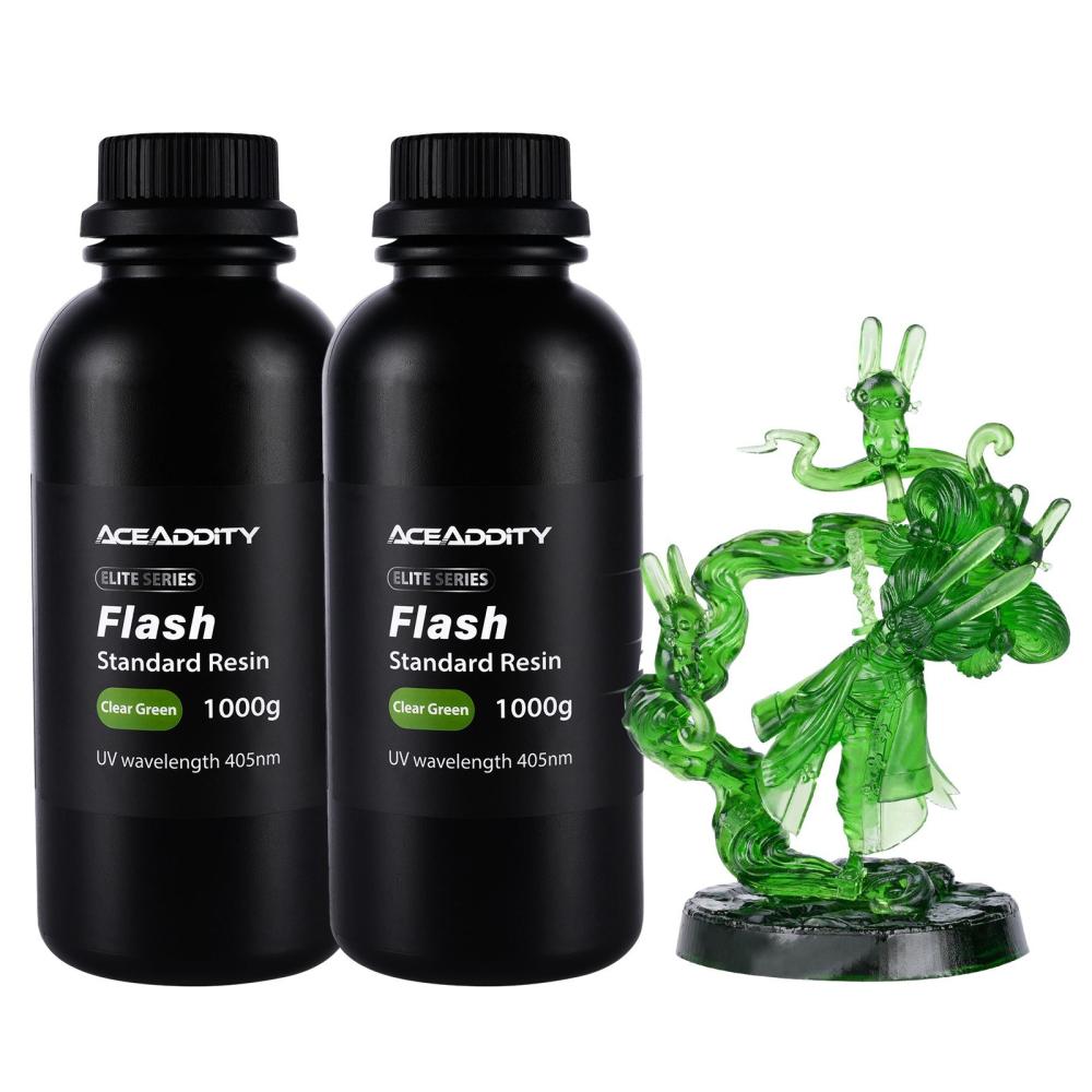 3D Printer Filament |   Aceaddity Flash 3D Printer Resin High-Speed Resin 405nm UV-Curing Standard Photopolymer Resin with Great Fluidity Fast Printing for LCD/DLP 3D Printers High Precision & Low Shrinkage1KG/Bottle Set 3D Printer Filament 3D Printer Filament