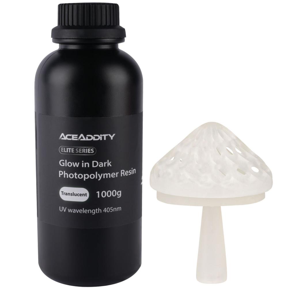 3D Printer Filament |   Aceaddity Glow In Dark Resin Special 3D Printer Liquid Resin High Resolution 405nm UV-Curing Photopolymer Printing Resin Suitable for 2K/4K/8K LCD/DPL/SLA 3D Printers – Translucent 1KG/Bottle 3D Printer Filament 3D Printer Filament