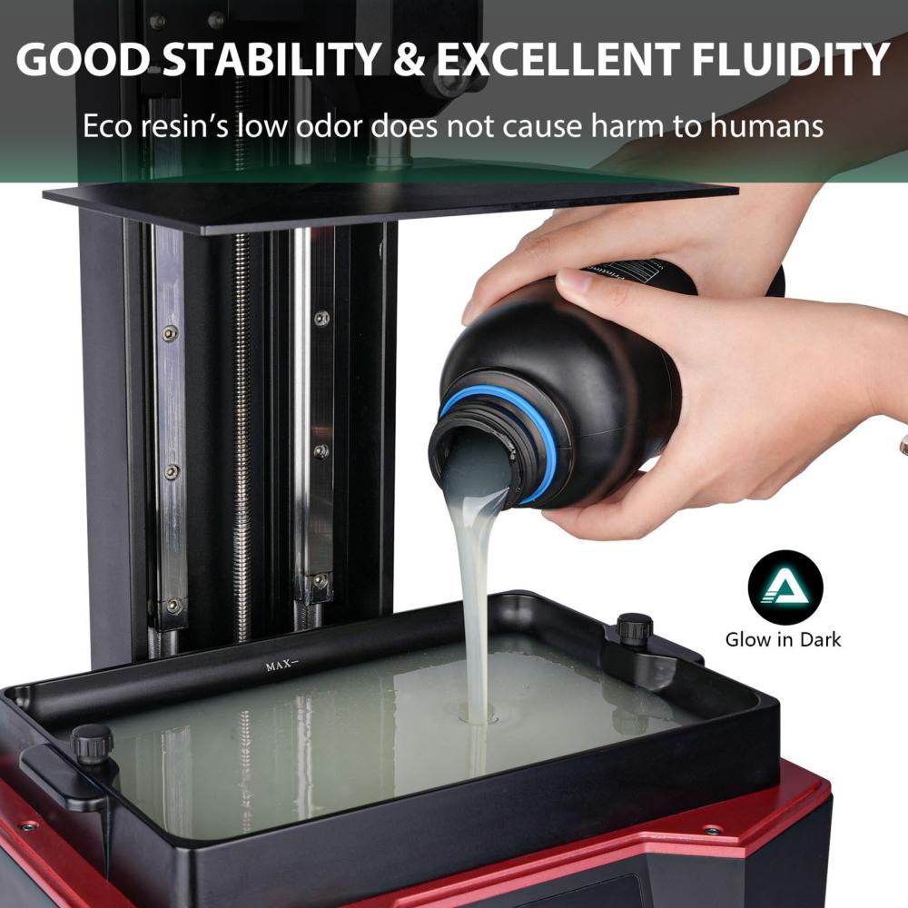 3D Printer Filament |   Aceaddity Glow In Dark Resin Special 3D Printer Liquid Resin High Resolution 405nm UV-Curing Photopolymer Printing Resin Suitable for 2K/4K/8K LCD/DPL/SLA 3D Printers – Translucent 1KG/Bottle 3D Printer Filament 3D Printer Filament