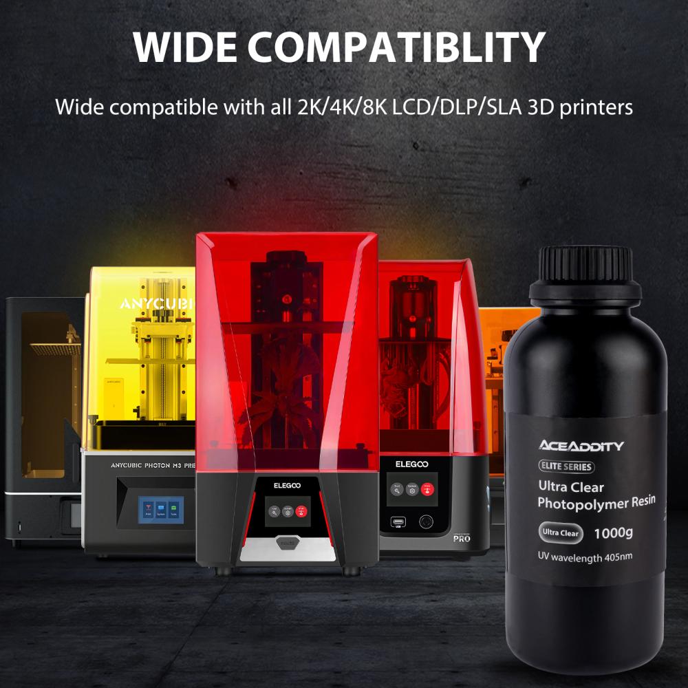 3D Printer Filament |   Aceaddity Ultra Clear 3D Resin High Transparency  High Precision & Low Odor 1KG/Bottle 3D Printer Filament 3D Printer Filament