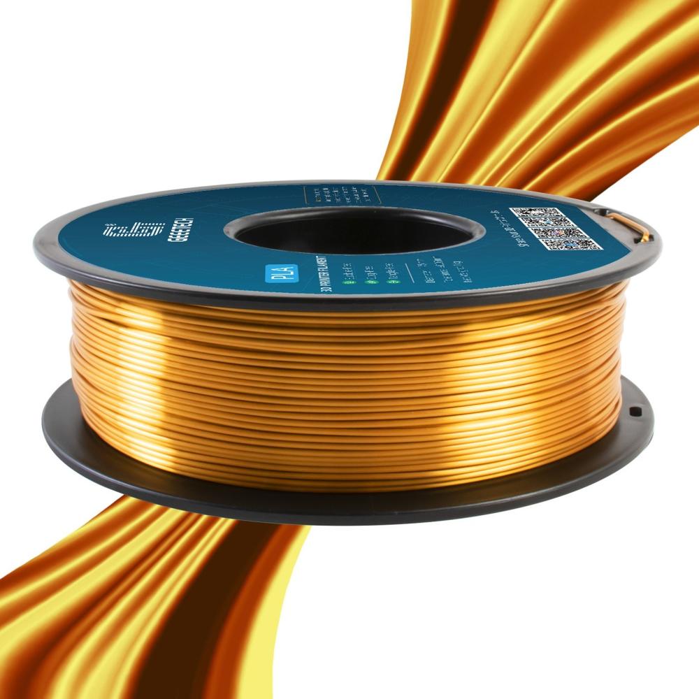 3D Printer Filament |   Geeetech 3D Printer Silk PLA Filament 1KG Spool 1.75mm  Silk PLA Filament Dimensional Accuracy +/-0.03mm Standard 1 Roll – Gold 3D Printer Filament 3D Printer Filament