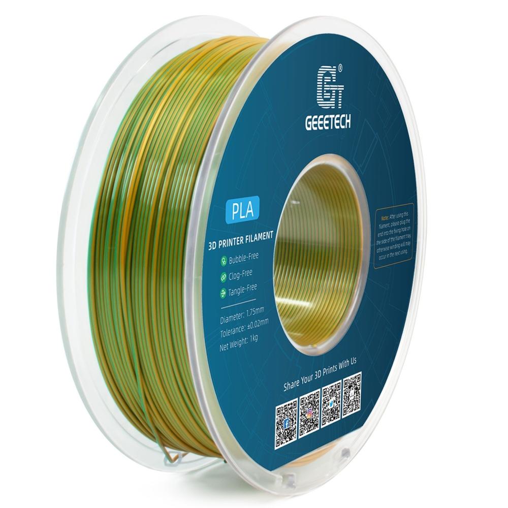 3D Printer Filament |   Geeetech Silk PLA Filament for 3D Printer 1.75mm Dimensional Accuracy +/- 0.03mm High Quality Gradient Double Color 3D Printing Material for Most FDM 3D Printers 1kg Spool (2.2 lbs) – Yellow+Green 3D Printer Filament 3D Printer Filament