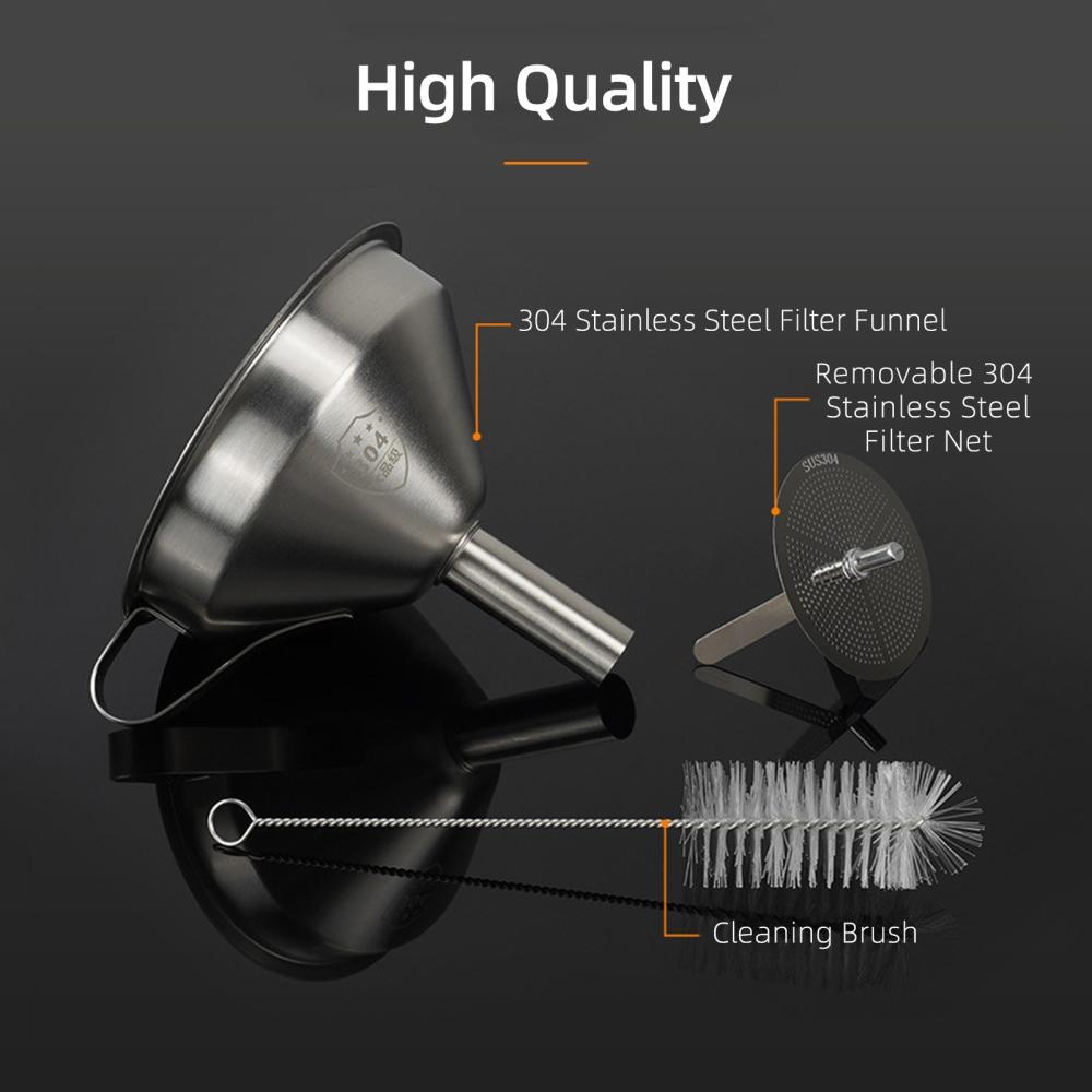 3D Printer Parts |   3D Printer Resin Filter Funnel 304 Stainless Steel Durable Removable Filter Net with Cleaning Brush 3D Printer Parts 3D Printer Parts