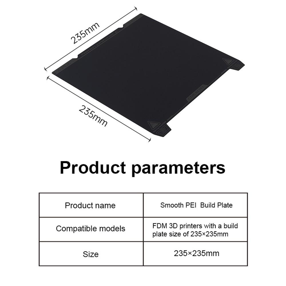 3D Printer Parts |   Creality K1 Smooth PEI Build Plate Kit 3D Printer Parts 3D Printer Parts