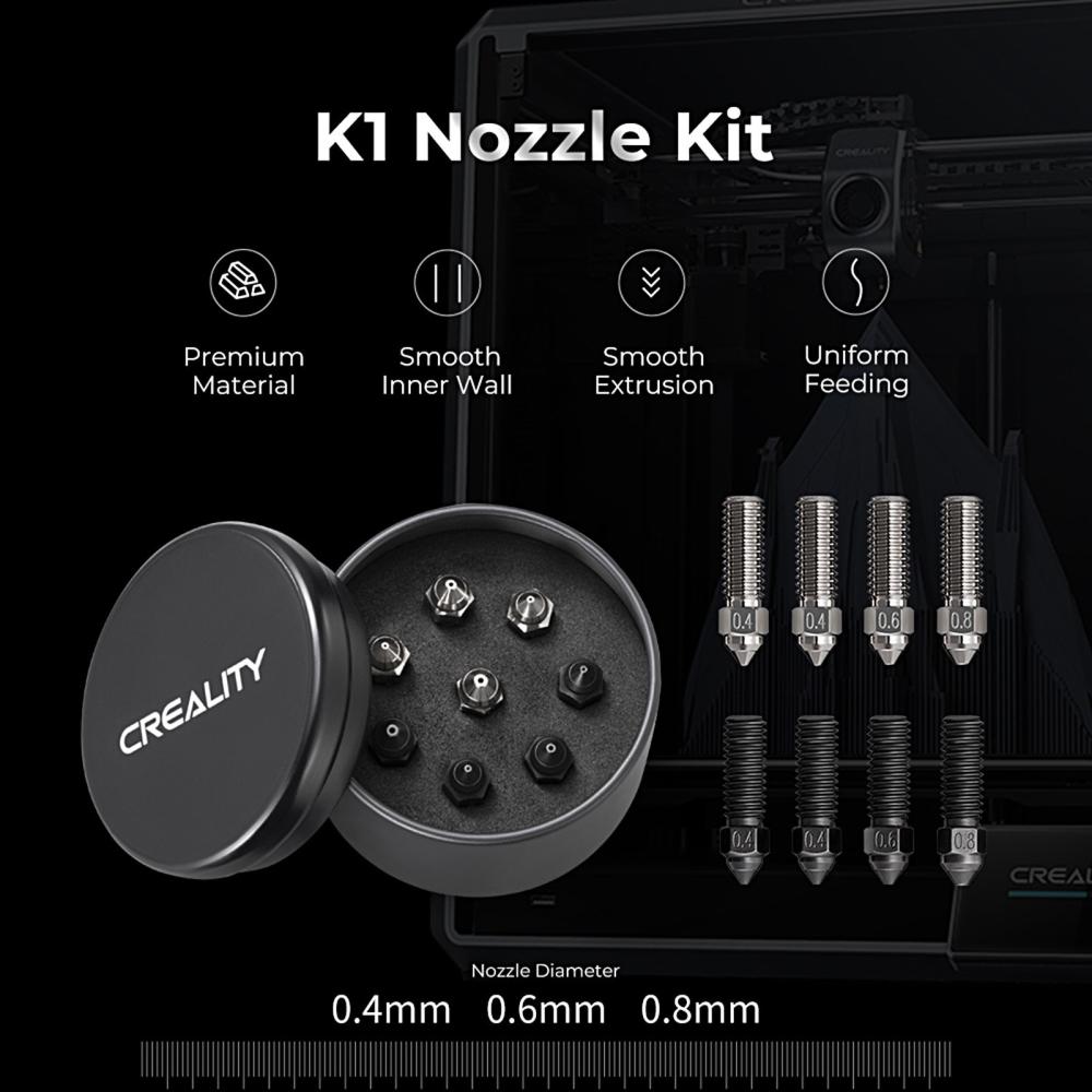 3D Printer Parts |   CREALITY New Copper Alloy and Hardened Steel Nozzle K1 Nozzle Kit 3D Printer Parts 3D Printer Parts