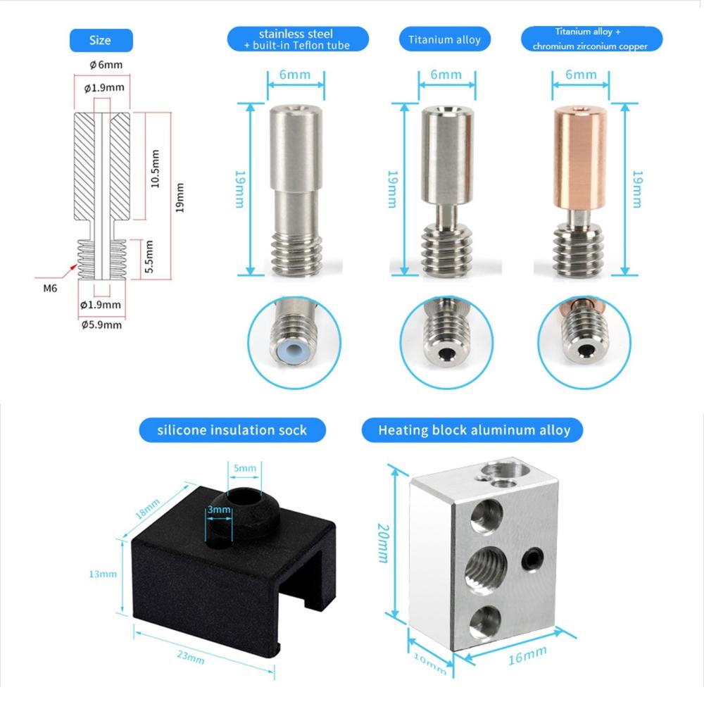 3D Printer Parts |   Sprite Extruder Upgrade Heater Block Kit 3D Printer Parts 3D Printer Parts