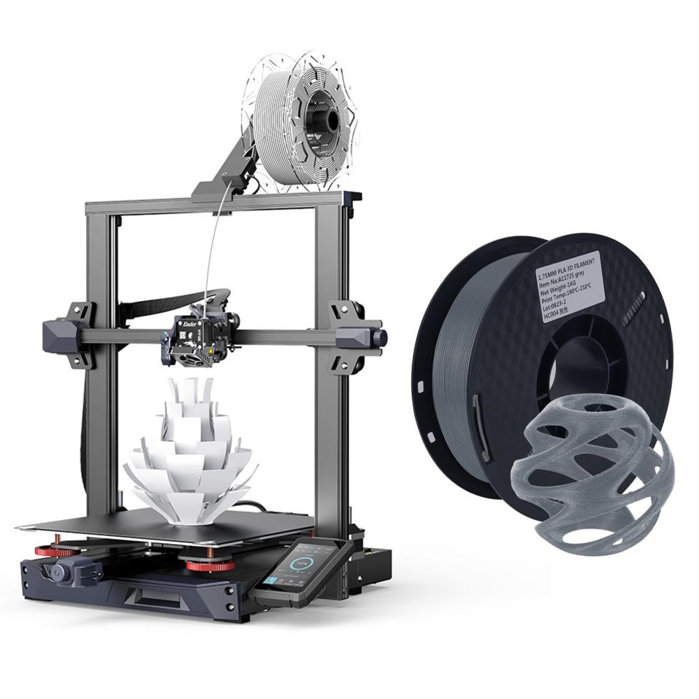 3D Printers |   Creality 3D Ender-3 S1 Plus Desktop 3D Printer 300x300x300 Build Size      PC Spring Steel Printing Platform CR Touch Automatic Leveling with 3D Printer PLA Filament 1KG 1.75mm High Quality 3D Printing Material  +/-0.02mm Standard 1 Rolls – Grey 3D Printers 3D Printers