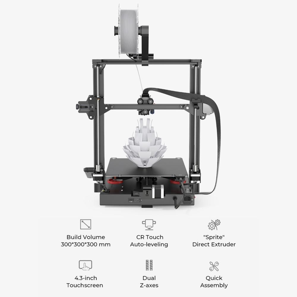 3D Printers |   Creality 3D Ender-3 S1 Plus Desktop 3D Printer 300x300x300 Build Size      PC Spring Steel Printing Platform CR Touch Automatic Leveling with 3D Printer PLA Filament 1KG 1.75mm High Quality 3D Printing Material  +/-0.02mm Standard 1 Rolls – Grey 3D Printers 3D Printers