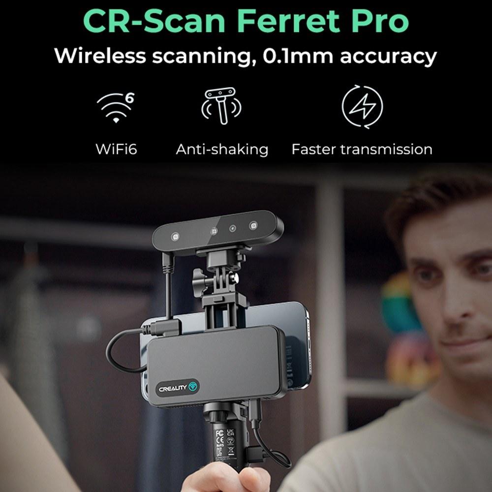 3D Printers |   Creality CR-Scan Ferret Pro 3D Scanner Portable and Handheld 30fps Scaning Speed 0.1mm Accuracy ASIC Chipset Dual Mode Scanning 3D Printers 3D Printers