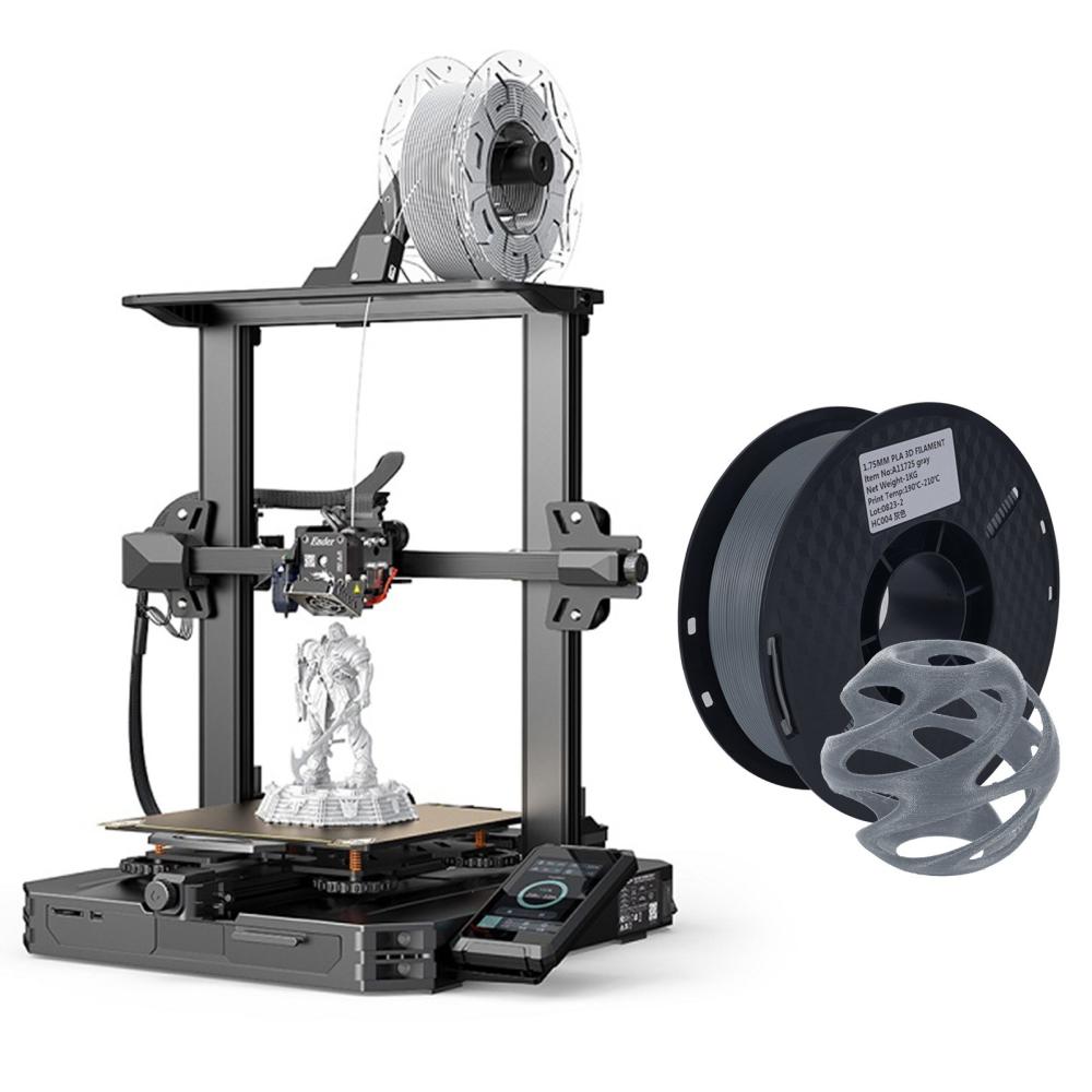 3D Printers |   Creality Ender-3 S1 Pro 3D Printer Automatic Leveling 220*220*270mm Build Size + KINGROON 3D Printer PLA Filament 1KG 1.75mm High Quality 3D Printing Material +/-0.02mm Standard 1 Rolls – Grey 3D Printers 3D Printers