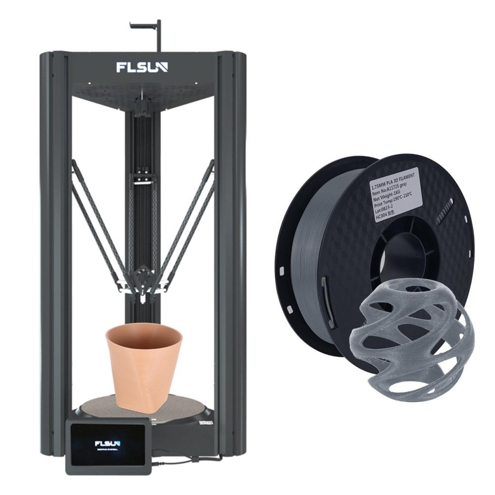 3D Printers |   FLSUN V400 FDM 3D Printer Fast 400mm/s Printing Speed Auto Leveling with Full Metal Direct Extruder 7-  inch Touchscreem + KINGROON 3D Printer PLA Filament 1KG 1.75mm Eco-friendly Plastic Dimensional Accuracy +/-0.02mm Standard 1 Rolls – Grey 3D Printers 3D Printers