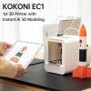 3D Printers |   KOKONI EC1 3D Printer FDM Mini Smart Printing Machine with Removable Magnetic Printing Bed Auto Leveling Fully Assembled with 7m White PLA Filament 3D Printers 3D Printers