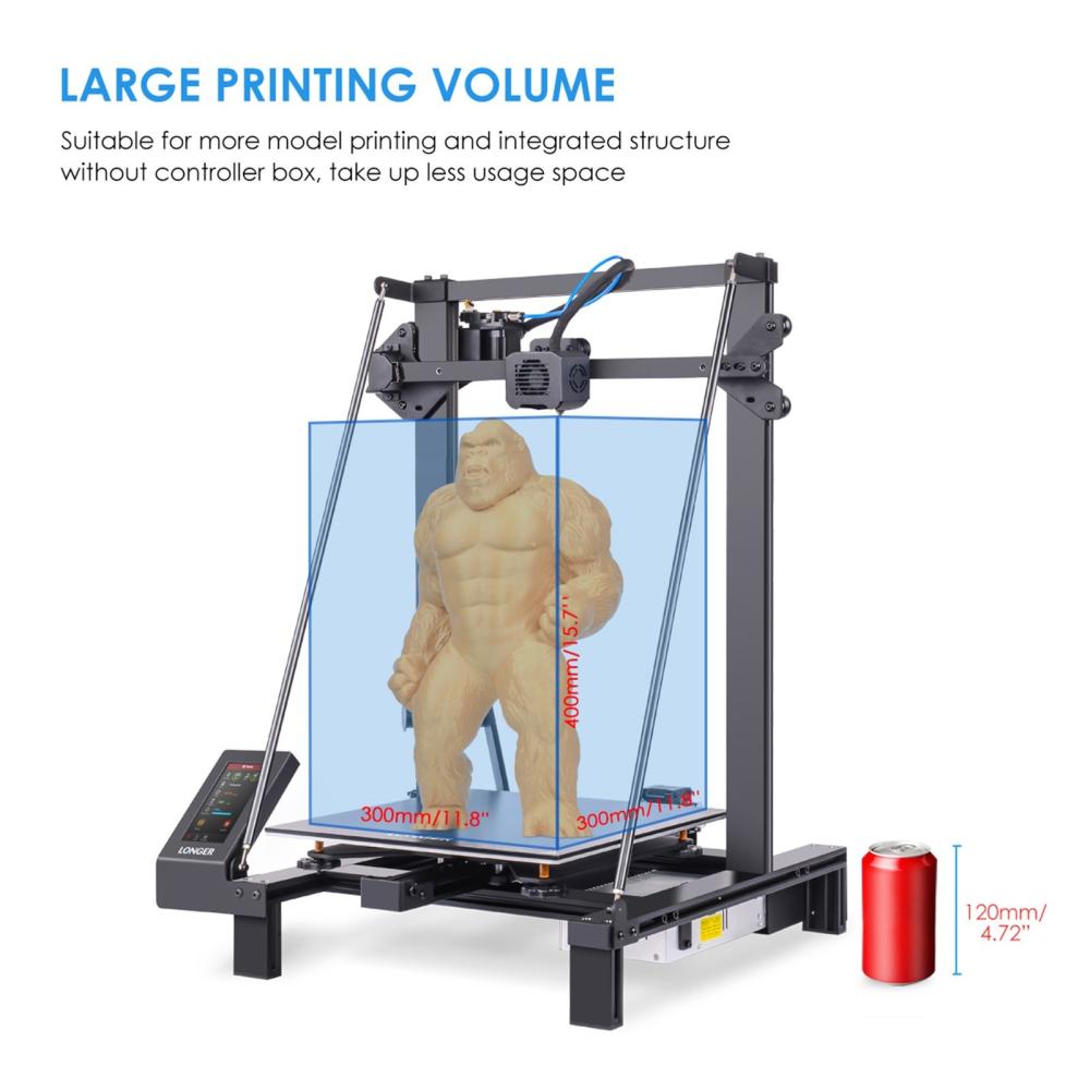 3D Printers |   LONGER LK5 Pro FDM 3D Printer 90% Pre-Assembled 300x300x400mm Large Print Size 3D Printers & Supplies 3D Printers