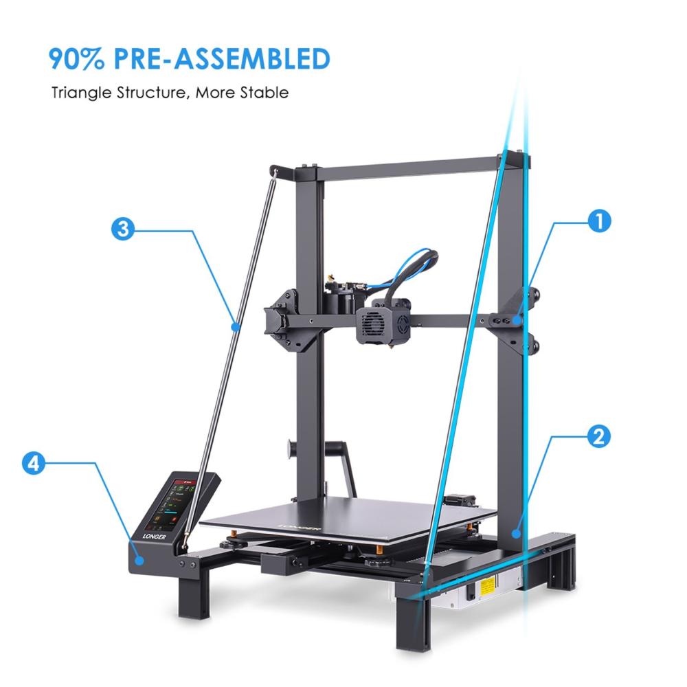 3D Printers |   LONGER LK5 Pro FDM 3D Printer 90% Pre-Assembled 300x300x400mm Large Print Size 3D Printers & Supplies 3D Printers