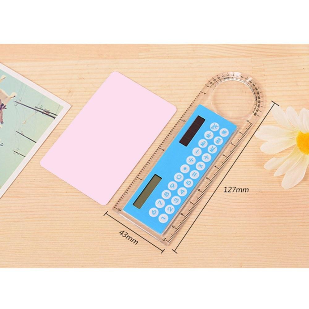 Basic Office |   1pc 10cm Ruler Mini Calculator Ultra-thin Solar Energy Multifunction Calculator for Children School Office Supplies, Random Color Basic Office Basic Office