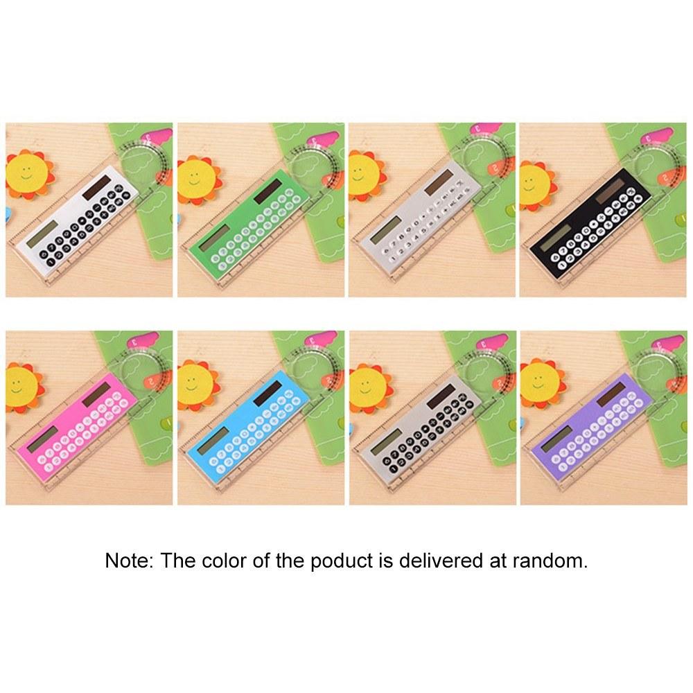 Basic Office |   1pc 10cm Ruler Mini Calculator Ultra-thin Solar Energy Multifunction Calculator for Children School Office Supplies, Random Color Basic Office Basic Office