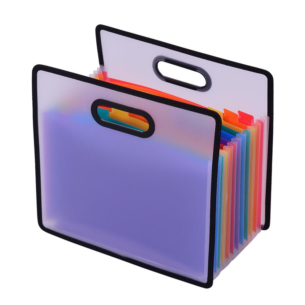 Basic Office |   Accordian Expanding File Folder A4 Paper Filing Cabinet 12 Pockets Rainbow Coloured Portable Receipt Organizer Basic Office Basic Office