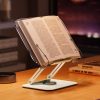 Basic Office |   Bisofice Desktop Book Stand for Reading 360 Degrees Rotating Base Transparent Acrylic Panel and Page Clips Foldable and Angle Adjustable Basic Office Basic Office