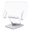 Basic Office |   Bisofice Desktop Book Stand for Reading 360 Degrees Rotating Base Transparent Acrylic Panel and Page Clips Foldable and Angle Adjustable Basic Office Basic Office