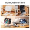 Basic Office |   Bisofice Desktop Book Stand for Reading 360 Degrees Rotating Base Transparent Acrylic Panel and Page Clips Foldable and Angle Adjustable Basic Office Basic Office