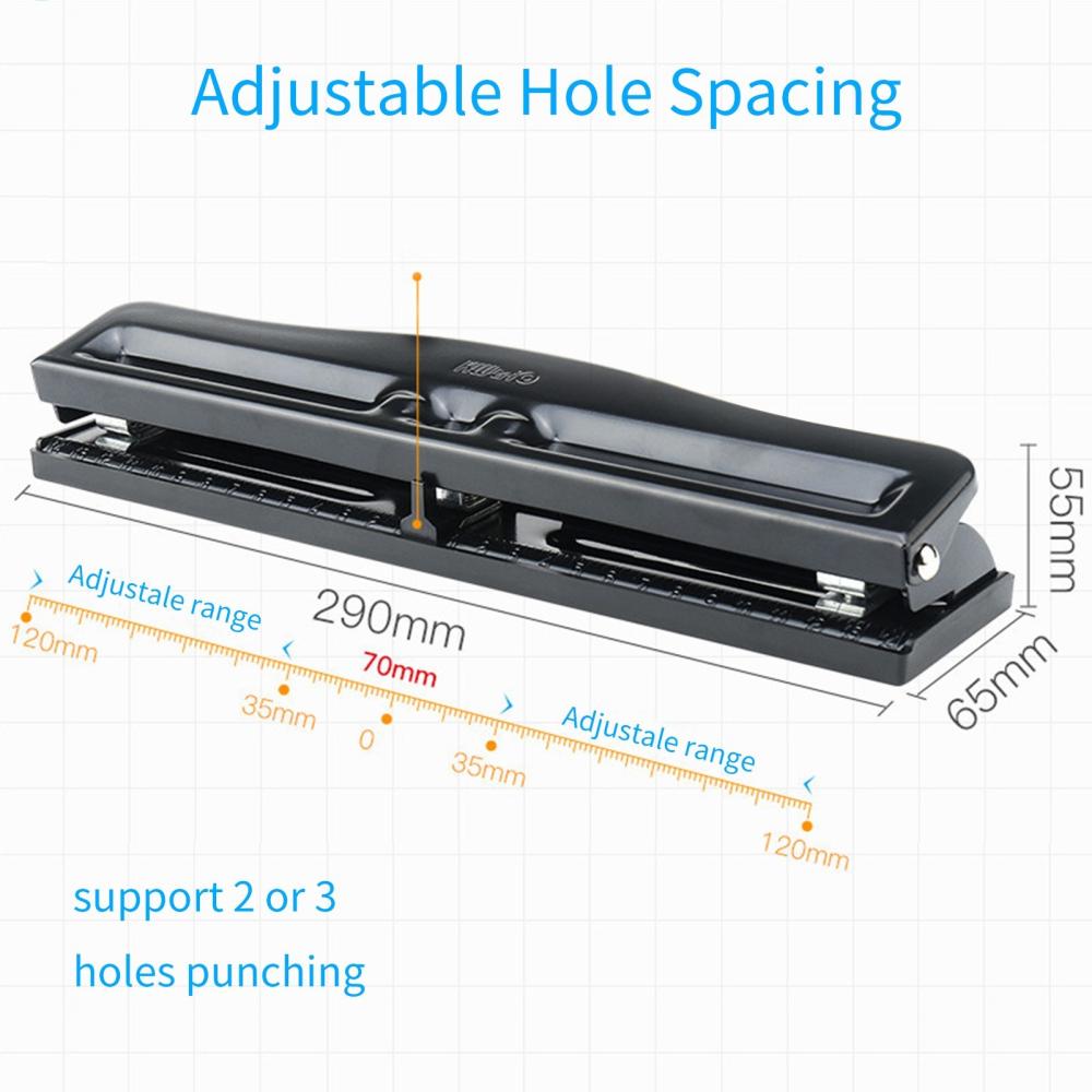 Basic Office |   KW-triO Portable 3 Hole Punch Handheld Metal Hole Puncher 10 Sheet Capacity 7mm Aperture Paper Punch for A4 A5 A7 A6 B5 Notebook Scrapbook Diary Planner Basic Office Basic Office