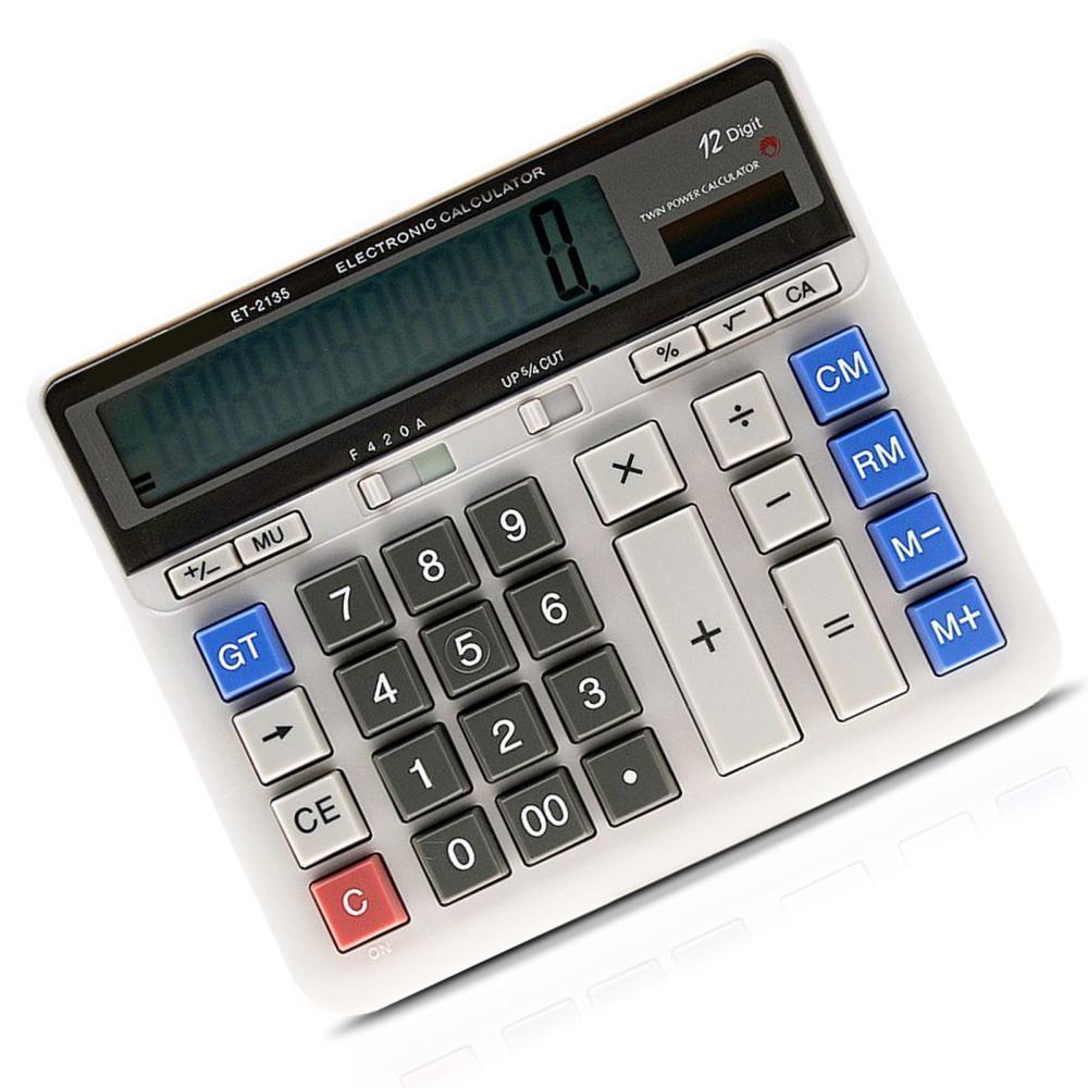 Basic Office |   Large Computer Electronic Calculator Counter Solar & Battery Power 12 Digit Display Multi-functional Big Button  for Business Office School Calculating Basic Office Basic Office