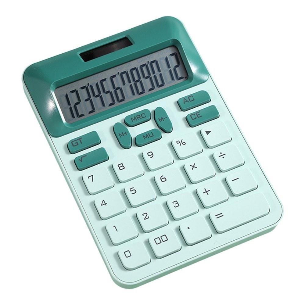 Basic Office |   Mechanical Calculator 12 Digit Large Solar Power and LCD Display Big Button Cute Candy Colored Calculator Suitable for Office School Home for Kids Students Accountant Basic Office Basic Office