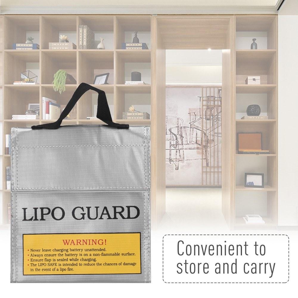 Basic Office |   Portable Lipo Battery Protection Bag Fireproof Explosion-proof Water-proof Safe Charging Storage Bag with Hand Strap for Home Office Use Large Space Basic Office Basic Office