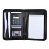 Basic Office |   Portable Professional Business Portfolio Padfolio Folder Document Case Organizer A5 PU Leather Zippered Closure with Calculator Card Holder Memo Note Writing Pad Basic Office Basic Office