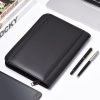 Basic Office |   Portable Professional Business Portfolio Padfolio Folder Document Case Organizer A5 PU Leather Zippered Closure with Calculator Card Holder Memo Note Writing Pad Basic Office Basic Office