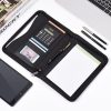 Basic Office |   Portable Professional Business Portfolio Padfolio Folder Document Case Organizer A5 PU Leather Zippered Closure with Calculator Card Holder Memo Note Writing Pad Basic Office Basic Office