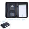 Basic Office |   Portable Professional Business Portfolio Padfolio Folder Document Case Organizer A5 PU Leather Zippered Closure with Calculator Card Holder Memo Note Writing Pad Basic Office Basic Office