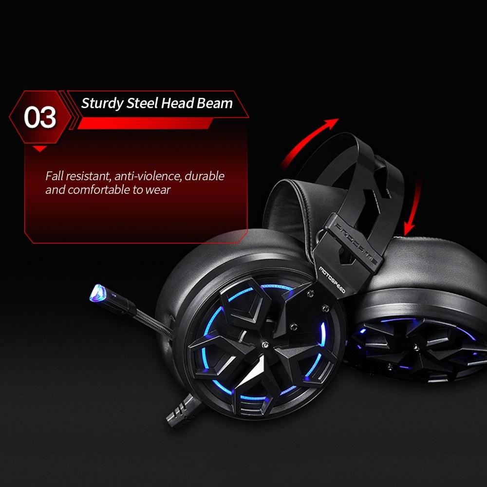 Earphone & Microphone |   Motospeed H60 Wired Gaming Headset 7.1-channel 3D Virtual Sound Effect Headset with 50mm Driver Unit Noise Reduction Microphone Computer Peripherals Earphone & Microphone