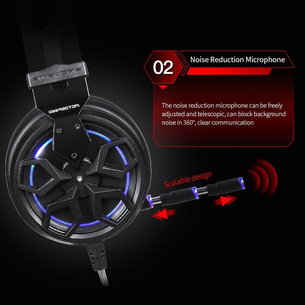 Earphone & Microphone |   Motospeed H60 Wired Gaming Headset 7.1-channel 3D Virtual Sound Effect Headset with 50mm Driver Unit Noise Reduction Microphone Computer Peripherals Earphone & Microphone