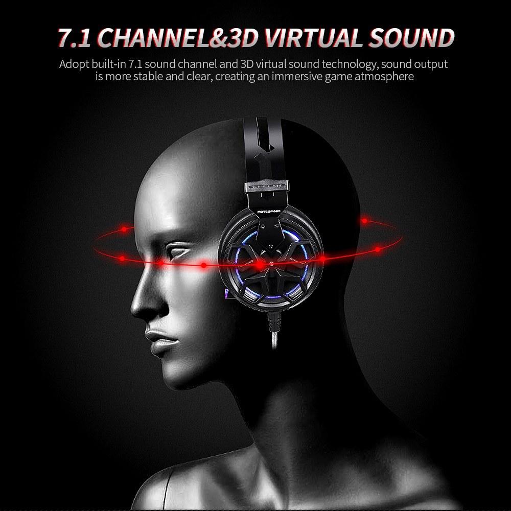 Earphone & Microphone |   Motospeed H60 Wired Gaming Headset 7.1-channel 3D Virtual Sound Effect Headset with 50mm Driver Unit Noise Reduction Microphone Computer Peripherals Earphone & Microphone