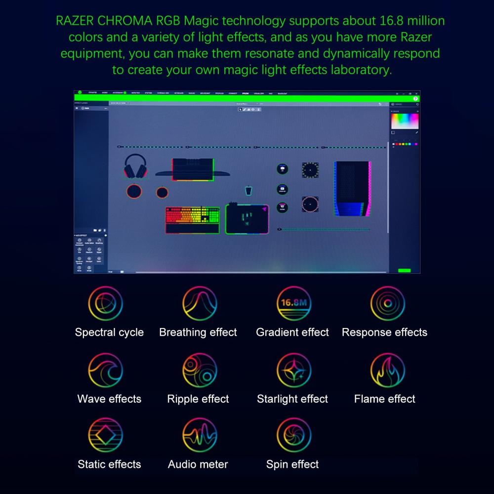 Earphone & Microphone |   Razer V3 Chroma RGB Headphones Wired USB Gaming Headset with Detachable HyperClear Cardioid Mic Computer Peripherals Earphone & Microphone