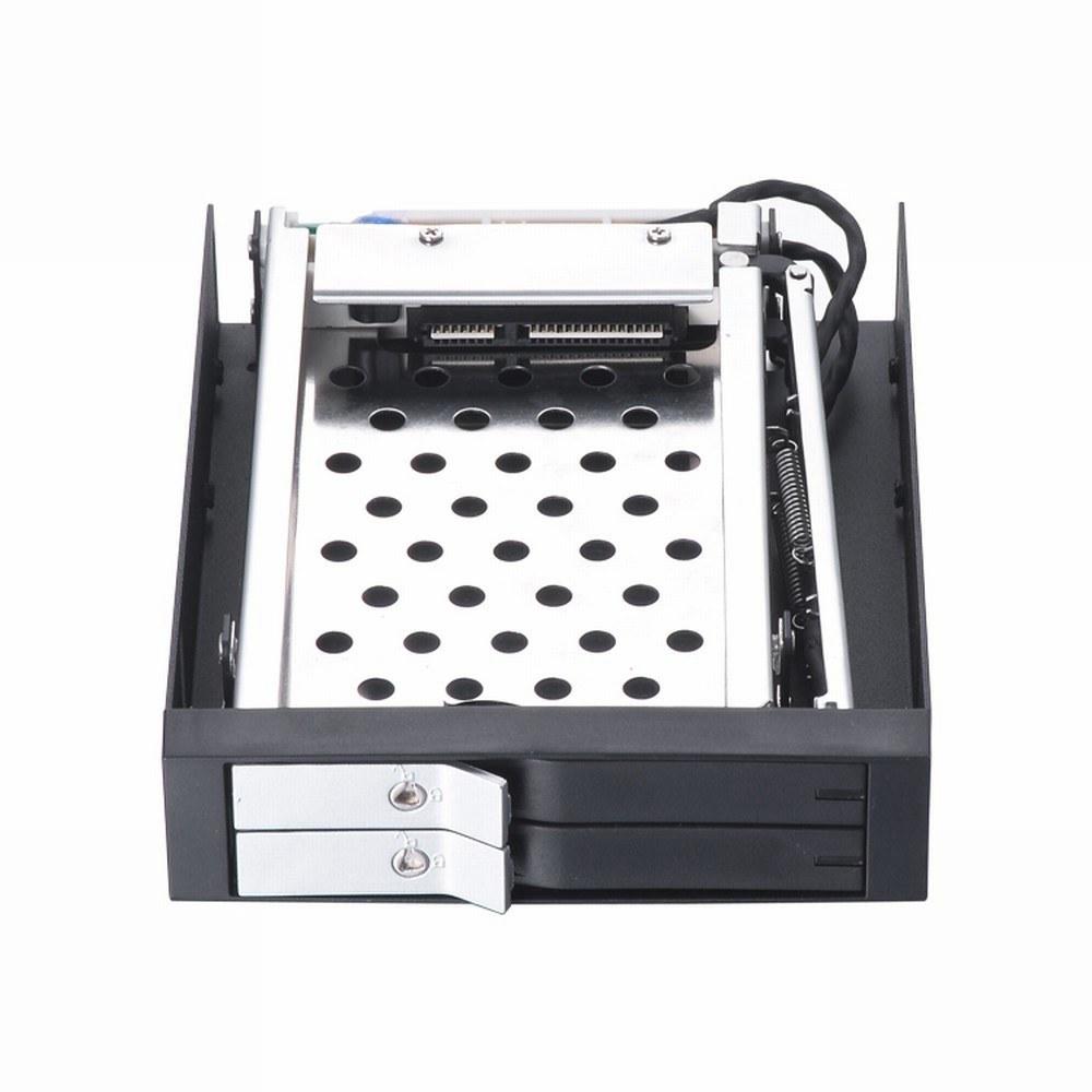 Hard Drives Accessories |   2.5 inch Internal Dual Slot Tool-free Hard Disk Rack Support Two 2.5 inch SATA HDD/SSD Safety Lock Design Support Hot Plug Drives & Storage Hard Drives Accessories