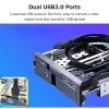 Hard Drives Accessories |   5.25 inch Internal Dual Slot Hard Disk Case 2.5+3.5 inch SATA HDD/SSD Enclosure Tool-free Design with 2 USB3.0 Ports Safety Locks Drives & Storage Hard Drives Accessories