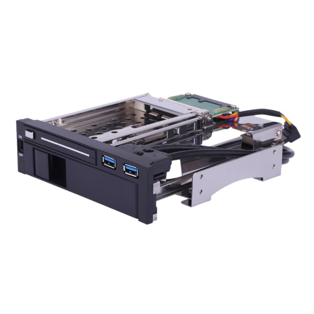 Hard Drives Accessories |   Dual Bay 3.5″ + 2.5″ Inch SATA III Hard Drive HDD & SSD Tray Caddy Internal Mobile Rack Enclosure Docking Station with USB 3.0 Port Hot Swap Drives & Storage Hard Drives Accessories