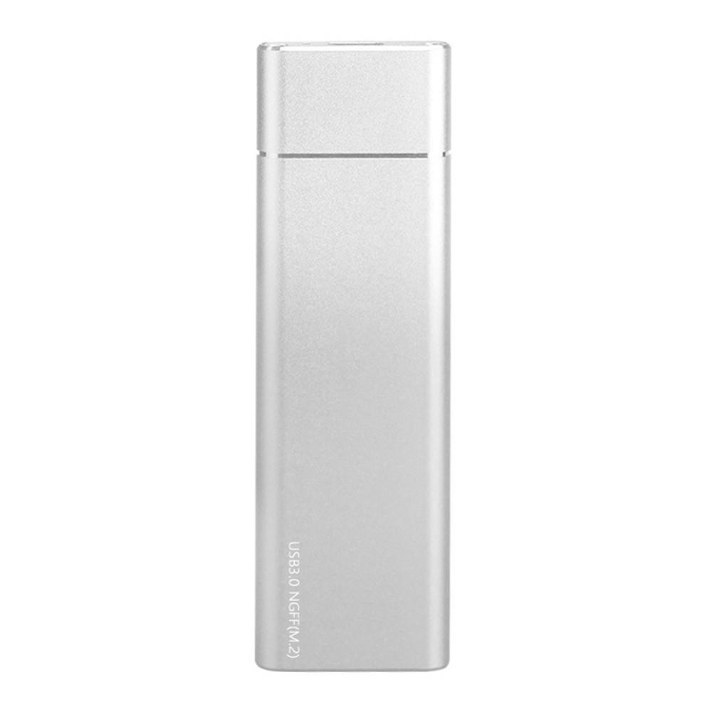 Hard Drives Accessories |   M.2 NGFF Mobile Hard Disk Case USB3.0 to NGFF External Aluminum Alloy SSD Enclosure Support B-key SATA SSD Silver Drives & Storage Hard Drives Accessories