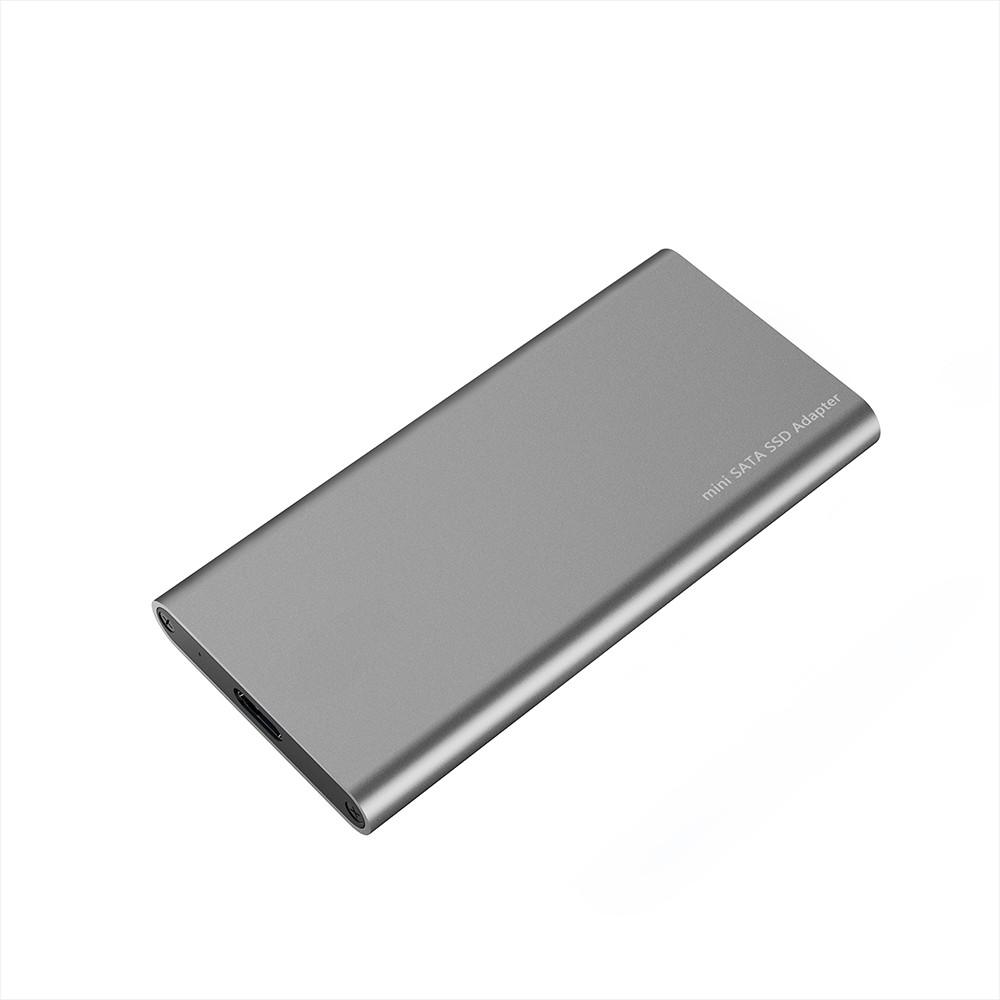 Hard Drives Accessories |   Type-C to mSATA SSD Enclosure Portable mSATA Solid State Drive Box High Speed USB3.1 mSATA   SSD Enclosure Silver Gray Drives & Storage Hard Drives Accessories