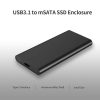 Hard Drives Accessories |   Type-C to mSATA SSD Enclosure Portable mSATA Solid State Drive Box High Speed USB3.1 mSATA   SSD Enclosure Silver Gray Drives & Storage Hard Drives Accessories