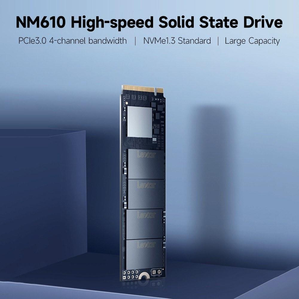 Hard Drives |   Lexar NM610 250GB M.2 NVMe SSD Internal Solid State Drive PCIe3.0 4-channel NVMe1.3 High-speed Standard up to 2100MB/s Read Speed Drives & Storage Hard Drives