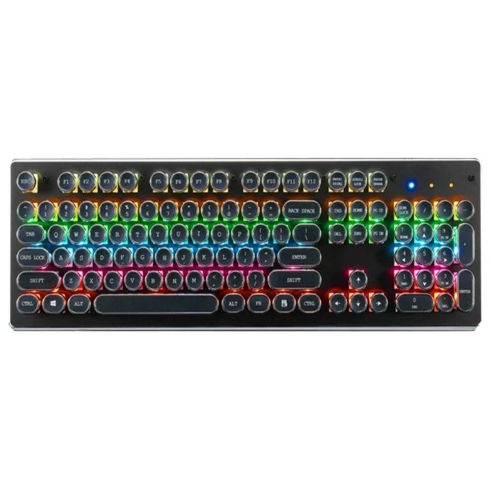 Keyboards & Mouse |   104-Key Wired Mechanical Keyboard Blue Switch Ergonomic Design RGB Backlight Multiple Lighting Modes Compact Layout Free Game Keyboard Compatible with Windows & MAC Portable Computer Peripherals Keyboards & Mouse