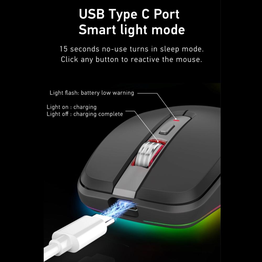 Keyboards & Mouse |   2.4G+BT5.1 Dual-mode Wireless Mouse Computer Gaming Mice Ergonomic Design 4-gear   Adjustable DPI Built-in Rechargeable Battery for Laptop Computer Peripherals Keyboards & Mouse