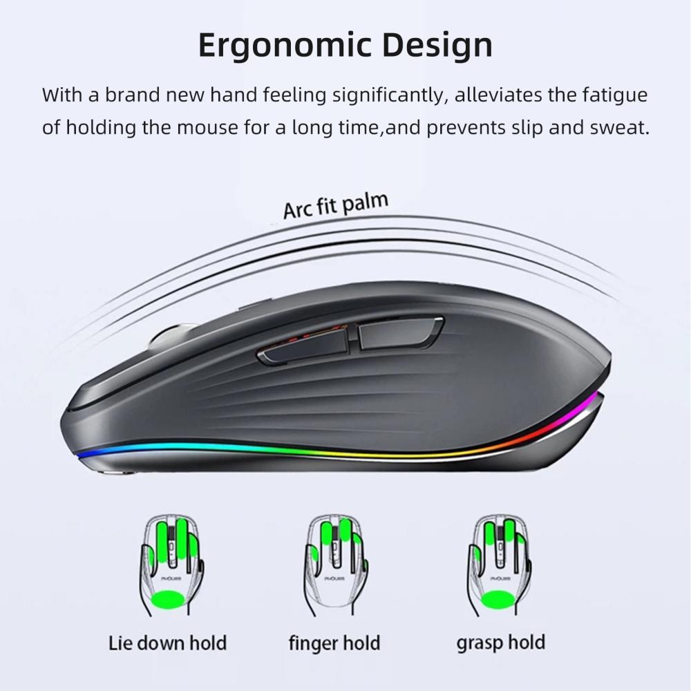 Keyboards & Mouse |   2.4G+BT5.1 Dual-mode Wireless Mouse Computer Gaming Mice Ergonomic Design 4-gear   Adjustable DPI Built-in Rechargeable Battery for Laptop Computer Peripherals Keyboards & Mouse