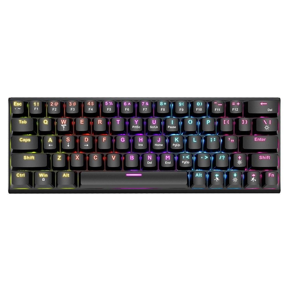 Keyboards & Mouse |   BAJEAL Mechanical Keyboard 63-key Gaming Keyboard High-quality Blue Switches Durable and Compact Design Various RGB Backlit 17 Lighting Modes Ergonomic and User-centered for Windows Mac OS Linux and More Computer Peripherals Keyboards & Mouse