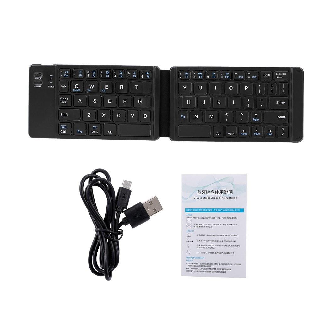 Keyboards & Mouse |   BT Folding Keyboard Foldable Keyboard Rechargeable Full Size Keyboard for iOS Phone Android Smartphone Tablet Windows Laptop Computer Peripherals Keyboards & Mouse