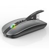 Keyboards & Mouse |   FMOUSE M113 Mouse 2.4G Wireless BT5.1 Slim Rechargeable Slience Mouse for PC Computer Notebook with USB Receiver 2400 DPI Adjustable Level Computer Peripherals Keyboards & Mouse