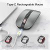 Keyboards & Mouse |   FMOUSE M113 Mouse 2.4G Wireless BT5.1 Slim Rechargeable Slience Mouse for PC Computer Notebook with USB Receiver 2400 DPI Adjustable Level Computer Peripherals Keyboards & Mouse